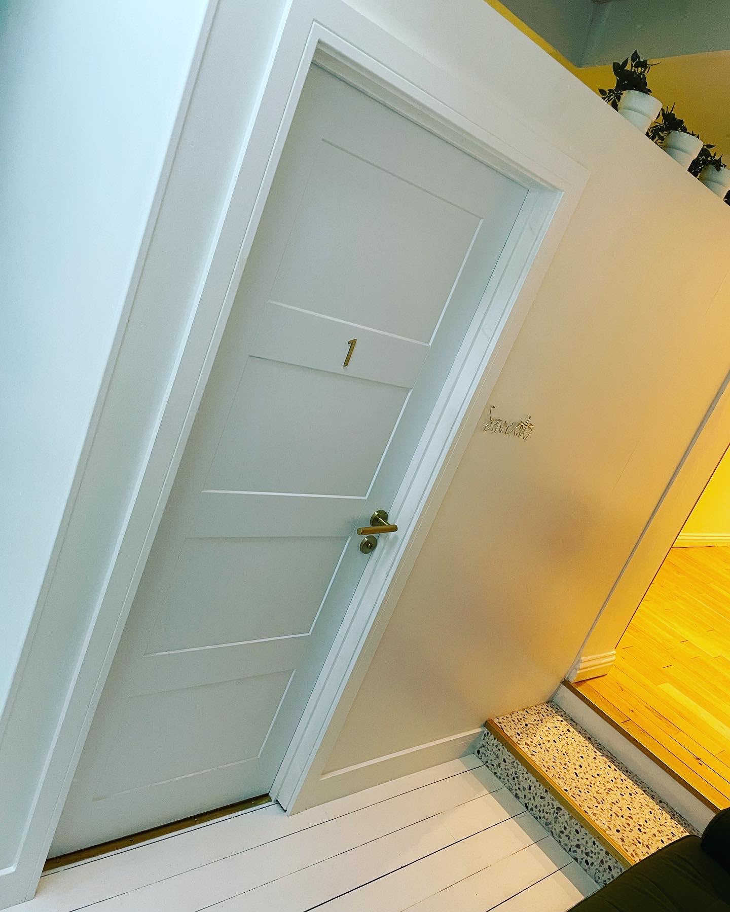 Internal door hung and finished as part of second fix carpentry
