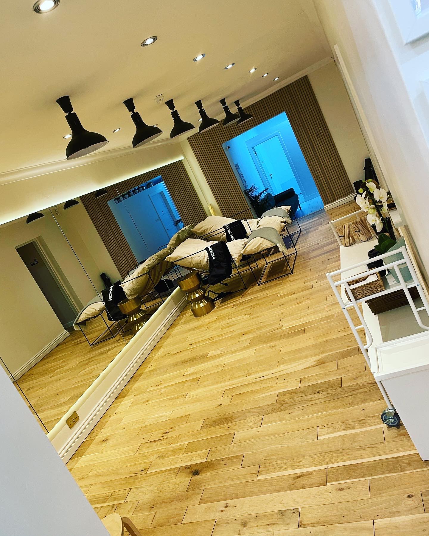 Lounge fit-out inside a completed home extension, alternate view